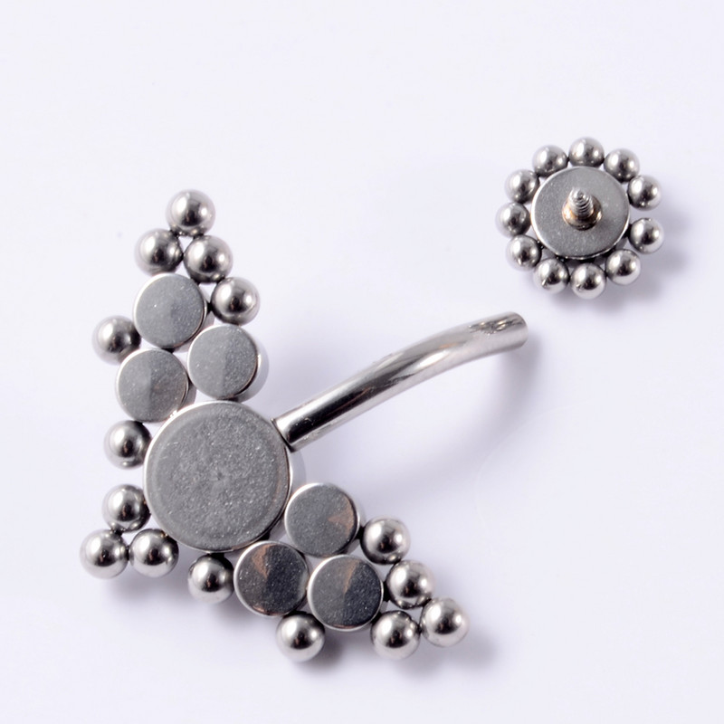 1 buc Piercing pentru buric de culoare aur și argint Nombril Ombligo Cluster Aripi Clopot Buttion Inele pentru buric Bijuterii drăguțe pentru corp pentru femei