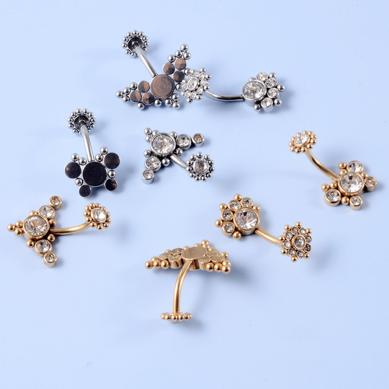 1 buc Piercing pentru buric de culoare aur și argint Nombril Ombligo Cluster Aripi Clopot Buttion Inele pentru buric Bijuterii drăguțe pentru corp pentru femei