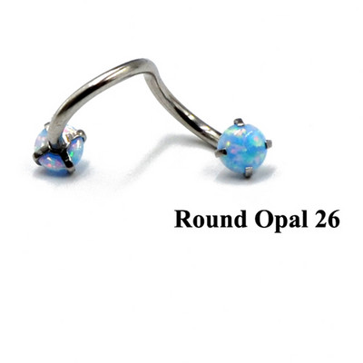 1PC Oțel inoxidabil Zircon Opal Piercing ureche Crystal Twist Spiral Tragus Helix Cartilage Stud Cercei Piercing Bijuterii pentru corp