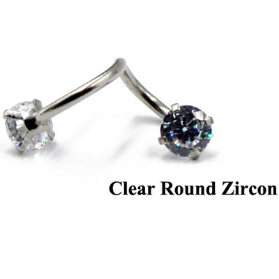 1PC Oțel inoxidabil Zircon Opal Piercing ureche Crystal Twist Spiral Tragus Helix Cartilage Stud Cercei Piercing Bijuterii pentru corp