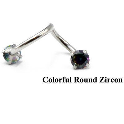 1PC Oțel inoxidabil Zircon Opal Piercing ureche Crystal Twist Spiral Tragus Helix Cartilage Stud Cercei Piercing Bijuterii pentru corp