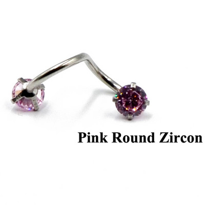 1PC Oțel inoxidabil Zircon Opal Piercing ureche Crystal Twist Spiral Tragus Helix Cartilage Stud Cercei Piercing Bijuterii pentru corp