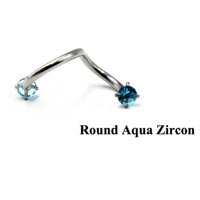 1PC Oțel inoxidabil Zircon Opal Piercing ureche Crystal Twist Spiral Tragus Helix Cartilage Stud Cercei Piercing Bijuterii pentru corp