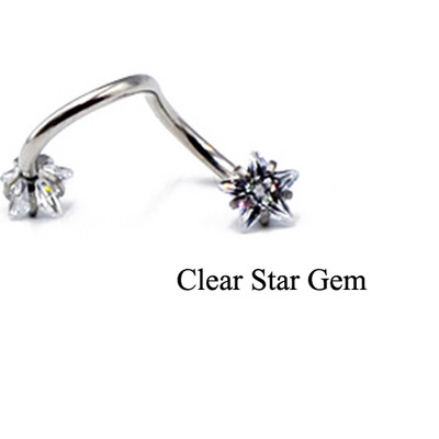 1PC Oțel inoxidabil Zircon Opal Piercing ureche Crystal Twist Spiral Tragus Helix Cartilage Stud Cercei Piercing Bijuterii pentru corp