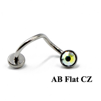 1PC Oțel inoxidabil Zircon Opal Piercing ureche Crystal Twist Spiral Tragus Helix Cartilage Stud Cercei Piercing Bijuterii pentru corp