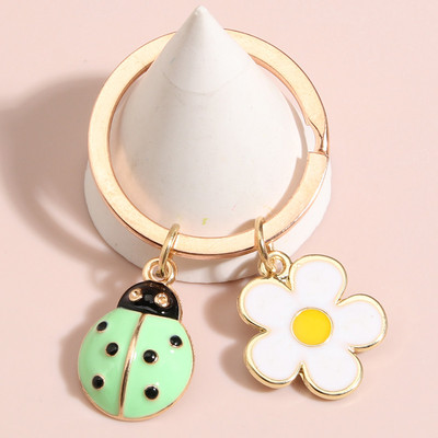 Breloc cu animale drăguț, floare colorată, gărgănoasă, breloc pentru chei cu smalț, pentru femei, bărbați, bijuterii lucrate manual, cadouri