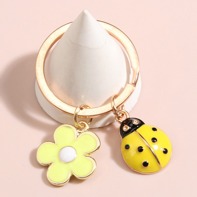 Breloc cu animale drăguț, floare colorată, gărgănoasă, breloc pentru chei cu smalț, pentru femei, bărbați, bijuterii lucrate manual, cadouri