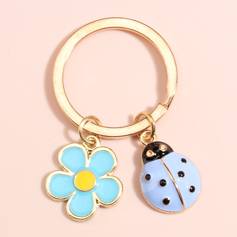 Breloc cu animale drăguț, floare colorată, gărgănoasă, breloc pentru chei cu smalț, pentru femei, bărbați, bijuterii lucrate manual, cadouri