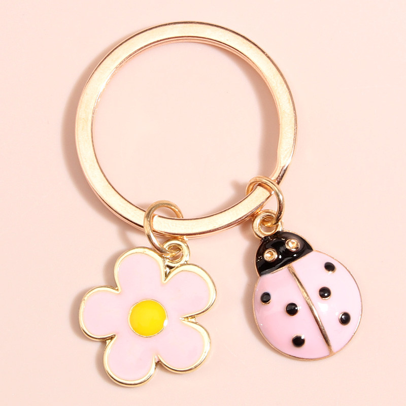 Breloc cu animale drăguț, floare colorată, gărgănoasă, breloc pentru chei cu smalț, pentru femei, bărbați, bijuterii lucrate manual, cadouri