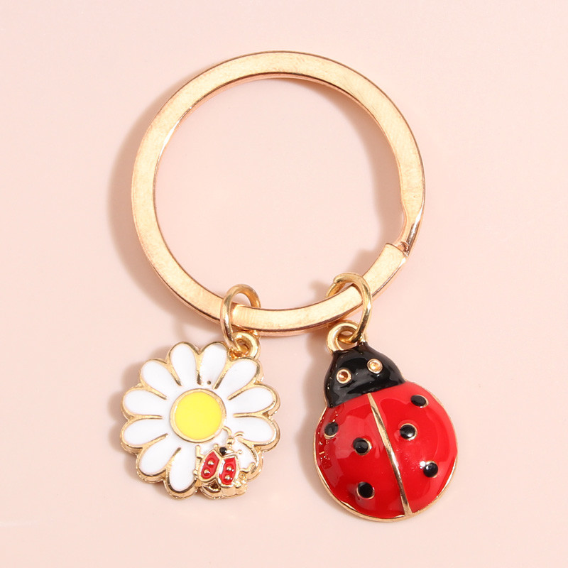 Breloc cu animale drăguț, floare colorată, gărgănoasă, breloc pentru chei cu smalț, pentru femei, bărbați, bijuterii lucrate manual, cadouri