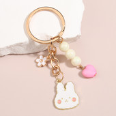 Breloc email cu desene animate, iepure, flori, breloc, breloc inimă, cadouri de prietenie, pentru femei, fete, accesoriu pentru geantă, bijuterii DIY