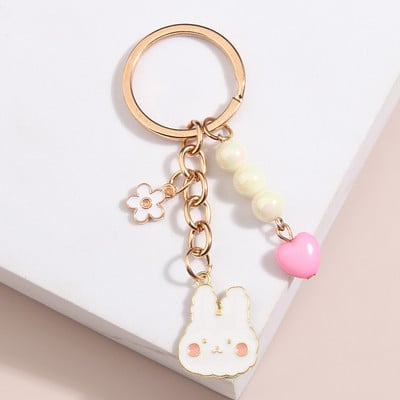 Breloc email cu desene animate, iepure, flori, breloc, breloc inimă, cadouri de prietenie, pentru femei, fete, accesoriu pentru geantă, bijuterii DIY