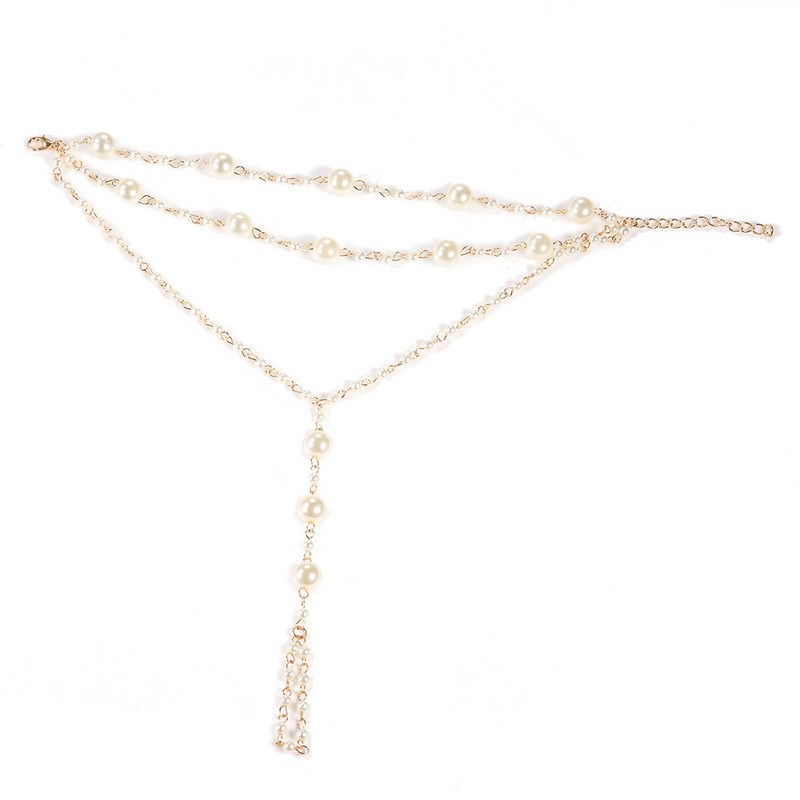 1 bucată de perle gleznă boemă cu mai multe straturi ciucuri aur gleznă gleznă doamnelor sexy sandale accesorii bijuterii de plajă cu ridicata