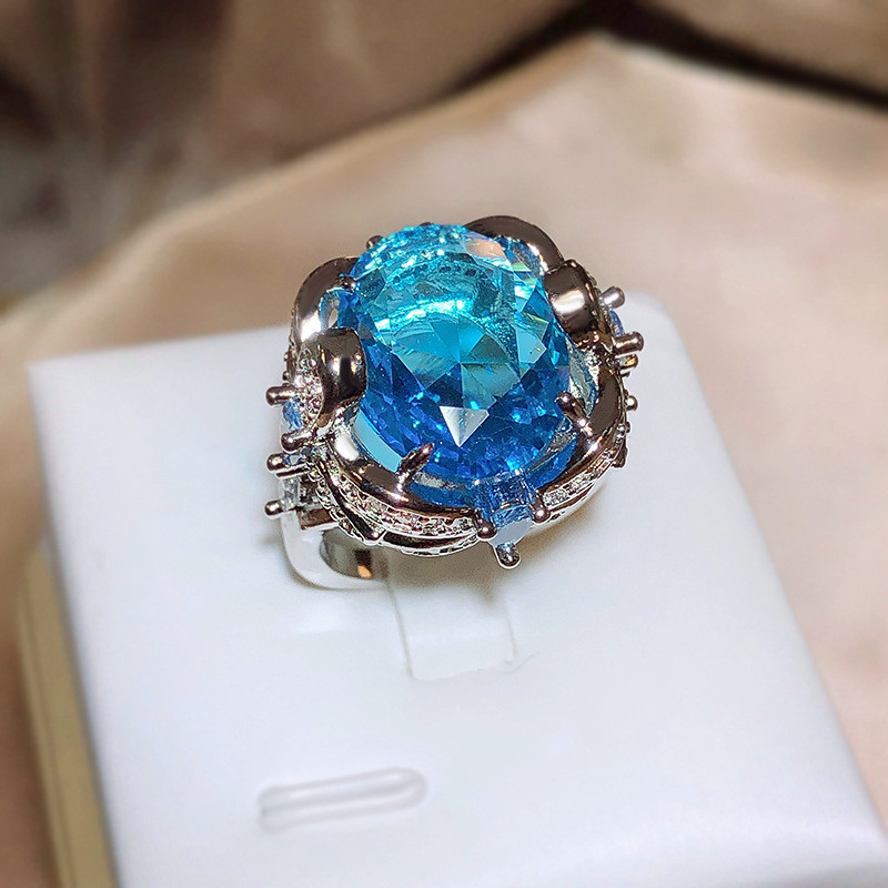 NOU mod rotund înfășurat safir plin de diamante deschidere inel reglabil cuplu pentru femei fete cadou de Ziua Îndrăgostiților bijuterii