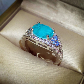 Нов моден сапфир Paraipa овален диамант пръстен за двойка за дамски момичета циркон годежен подарък булчински подарък бижута на едро