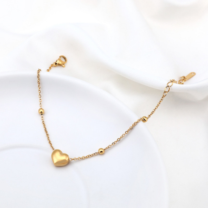 Oțel inoxidabil 316L, bijuterii de modă de ultimă generație, de culoare aurie, fixe, anti-alunecare, cu lanțuri de inimă de dragoste, cu lanțuri de gleznă, pentru femei, Tobilleras