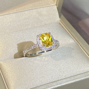 ΝΕΟ Δαχτυλίδι Ζευγάρι Ντελικάτο Τοπάζι Πριγκίπισσα Πλήρες Διαμαντένιο Δαχτυλίδι Γυναικείο Κλασικό γεωμετρικό δώρο για την ημέρα του Αγίου Βαλεντίνου Κοσμήματα Χονδρική