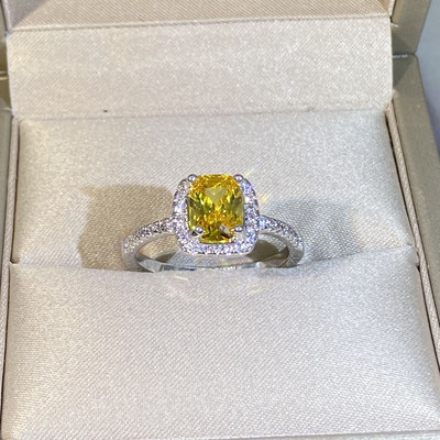 ΝΕΟ Δαχτυλίδι Ζευγάρι Ντελικάτο Τοπάζι Πριγκίπισσα Πλήρες Διαμαντένιο Δαχτυλίδι Γυναικείο Κλασικό γεωμετρικό δώρο για την ημέρα του Αγίου Βαλεντίνου Κοσμήματα Χονδρική