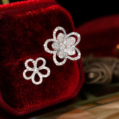 Inel de cuplu cu fluture dublu, asimetric, creativ, pentru femei, flori geometrice de logodnă, cadou de mireasă, bijuterii Dropshipping