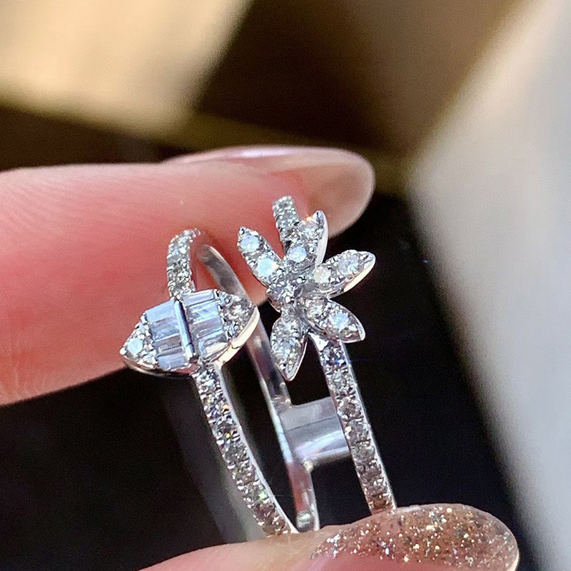 NOUA Tendință Super Flash, flori cu trei straturi, ovale, cuplu cu diamante, pentru femei, geometric, cadou de logodnă, bijuterii de petrecere