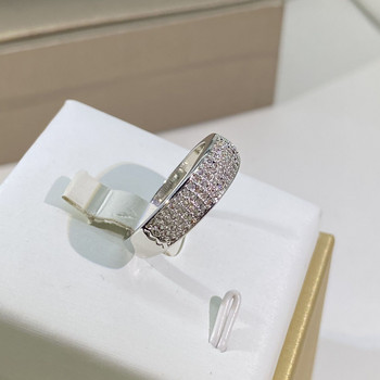 2022 ΝΕΑ Κλασικά Τρεις Σειρές Γεμάτα Διαμαντένια Δαχτυλίδια Ζευγάρι Γυναικείες Γεωμετρικά Ζιργκόν Επετειακό Δώρο Κοσμήματα Χονδρικής