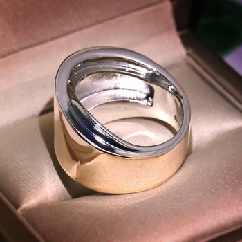 НОВО Сребърна плоча Геометрична форма Метален дамски пръстен Парти аксесоари Ежедневни офис дамски пръст Личност Бижута Цирконов камък