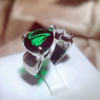 НОВ моден изумруден овален неправилен кръгъл пълен диамантен отварящ се регулируем пръстен за двойка за жени Годежен булчински подарък бижута
