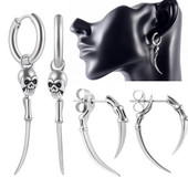 1/2 ks visiace náušnice s lebkou 20g punkový lalok piercing do ucha tragus helix chrupavkový prsteň pre ženy mužov meradlo telové šperky