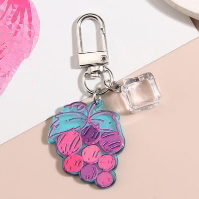 Breloc cu desene animate Ice Cube Struguri Pepene Avocado Breloc Acrilic Fructe Breloc Pentru Femei Bărbați Adolescenți Husă pentru căști Cadouri