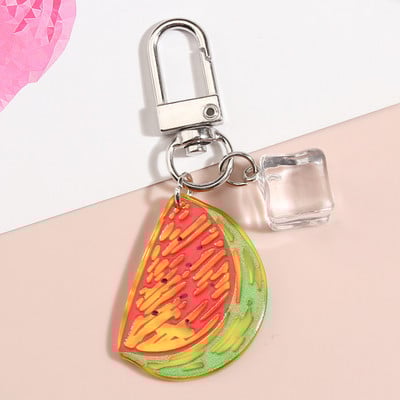 Breloc cu desene animate Ice Cube Struguri Pepene Avocado Breloc Acrilic Fructe Breloc Pentru Femei Bărbați Adolescenți Husă pentru căști Cadouri