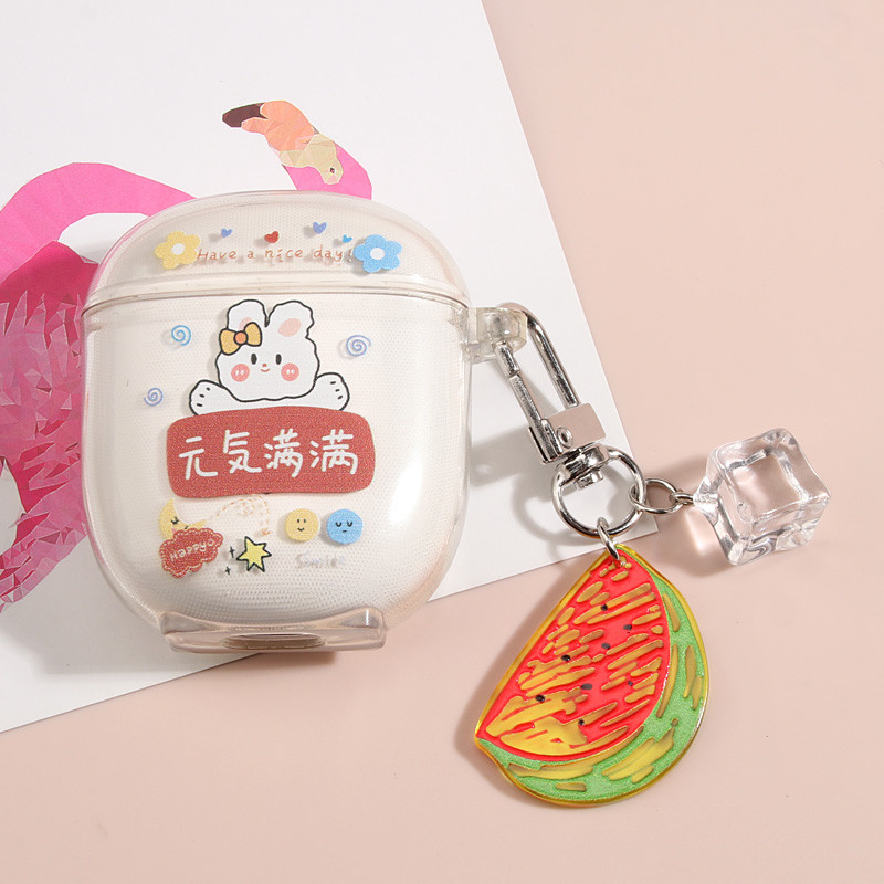 Breloc cu desene animate Ice Cube Struguri Pepene Avocado Breloc Acrilic Fructe Breloc Pentru Femei Bărbați Adolescenți Husă pentru căști Cadouri