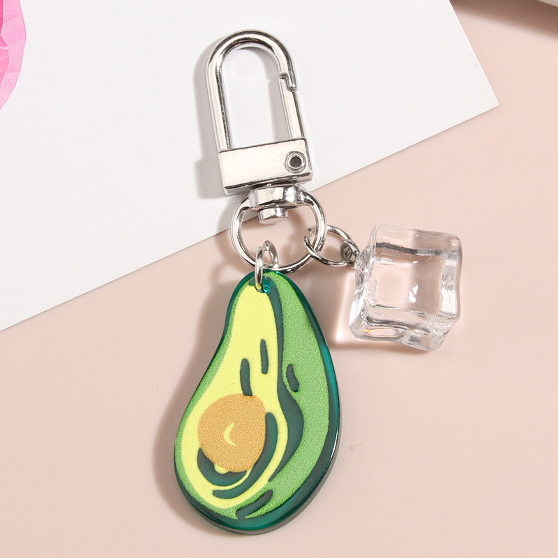 Breloc cu desene animate Ice Cube Struguri Pepene Avocado Breloc Acrilic Fructe Breloc Pentru Femei Bărbați Adolescenți Husă pentru căști Cadouri