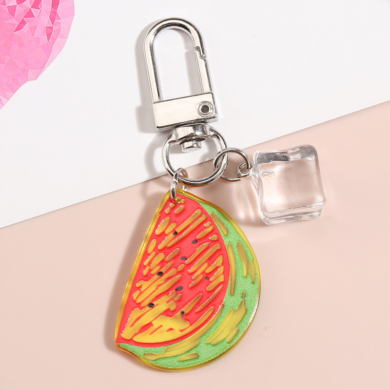 Breloc cu desene animate Ice Cube Struguri Pepene Avocado Breloc Acrilic Fructe Breloc Pentru Femei Bărbați Adolescenți Husă pentru căști Cadouri