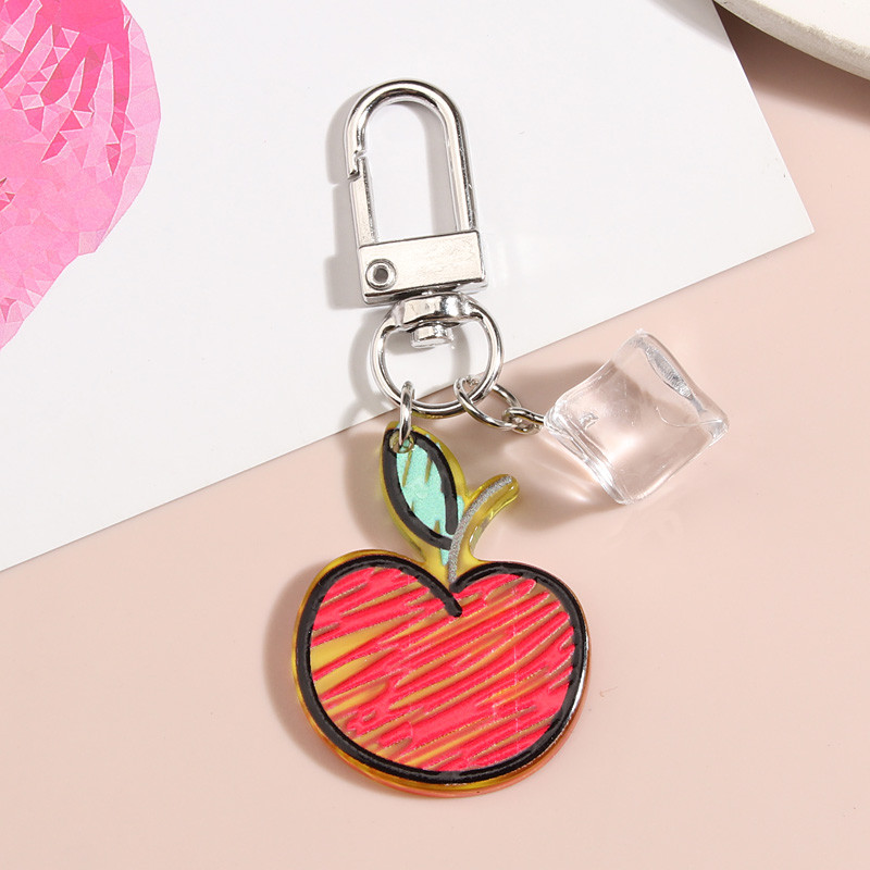 Breloc cu desene animate Ice Cube Struguri Pepene Avocado Breloc Acrilic Fructe Breloc Pentru Femei Bărbați Adolescenți Husă pentru căști Cadouri