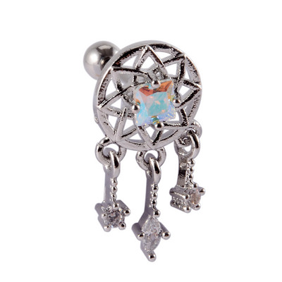 1Pc Bohemia Feather Dream Catcher Dreamcatcher Drop Dangle Lobe Σκουλαρίκια για Γυναικεία Ear Tragus Cartilage Piercing Jewelry 20g