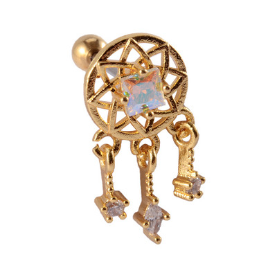 1Pc Bohemia Feather Dream Catcher Dreamcatcher Drop Dangle Lobe Σκουλαρίκια για Γυναικεία Ear Tragus Cartilage Piercing Jewelry 20g