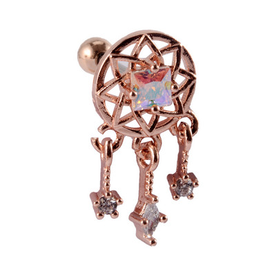 1Pc Bohemia Feather Dream Catcher Dreamcatcher Drop Dangle Lobe Σκουλαρίκια για Γυναικεία Ear Tragus Cartilage Piercing Jewelry 20g