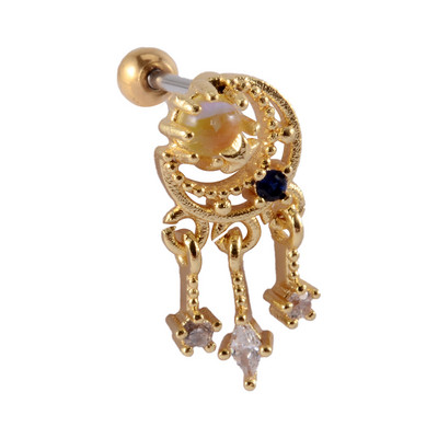 1Pc Bohemia Feather Dream Catcher Dreamcatcher Drop Dangle Lobe Σκουλαρίκια για Γυναικεία Ear Tragus Cartilage Piercing Jewelry 20g