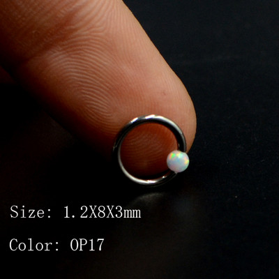 1 τεμ. 16G δαχτυλίδια μύτης τιτανίου Captive Bead Ring Opal Ball Ear Septum Helix Close Θηλή χείλος Tragus Κοσμήματα για διάτρηση φρυδιών