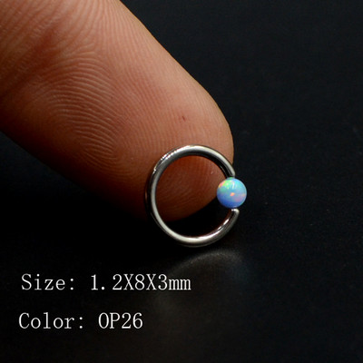 1 τεμ. 16G δαχτυλίδια μύτης τιτανίου Captive Bead Ring Opal Ball Ear Septum Helix Close Θηλή χείλος Tragus Κοσμήματα για διάτρηση φρυδιών