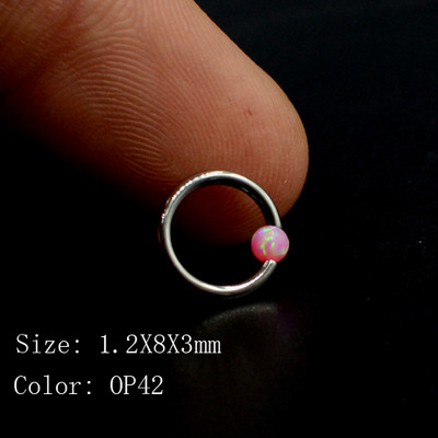 1 τεμ. 16G δαχτυλίδια μύτης τιτανίου Captive Bead Ring Opal Ball Ear Septum Helix Close Θηλή χείλος Tragus Κοσμήματα για διάτρηση φρυδιών
