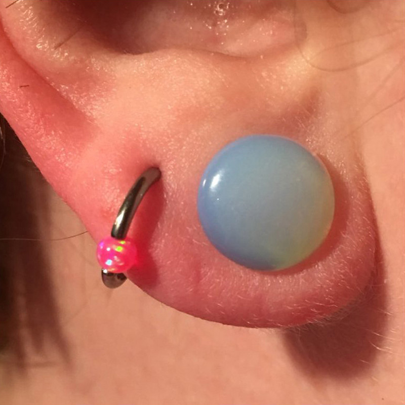 1 τεμ. 16G δαχτυλίδια μύτης τιτανίου Captive Bead Ring Opal Ball Ear Septum Helix Close Θηλή χείλος Tragus Κοσμήματα για διάτρηση φρυδιών