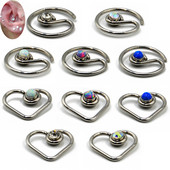 1 kom Opal CZ Gem Daith Okrugli savitljivi prsten u obliku srca Tragus hrskavica Naušnica Srce za uši Naušnica Nakit za tijelo za piercing 16G