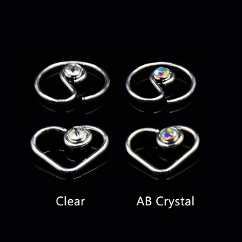 1 бр Opal CZ Gem Daith Heart Round Bendable Ring Ear Tragus хрущял обеца Heart Ear Studs Обеца за уши Пиърсинг Бижута за тяло 16G