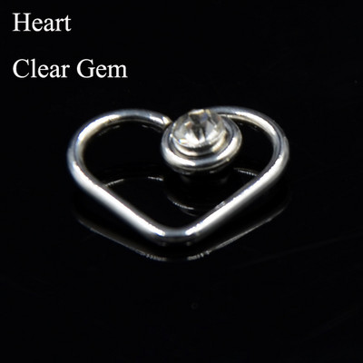 1 kom Opal CZ Gem Daith Okrugli savitljivi prsten u obliku srca Tragus hrskavica Naušnica Srce za uši Naušnica Nakit za tijelo za piercing 16G