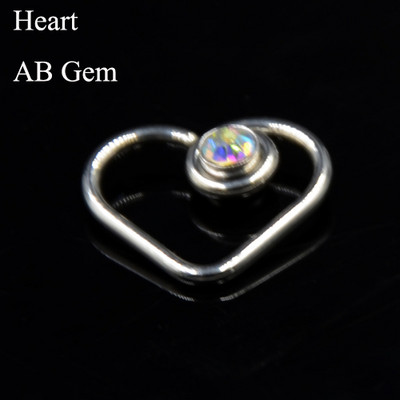 1 kom Opal CZ Gem Daith Okrugli savitljivi prsten u obliku srca Tragus hrskavica Naušnica Srce za uši Naušnica Nakit za tijelo za piercing 16G