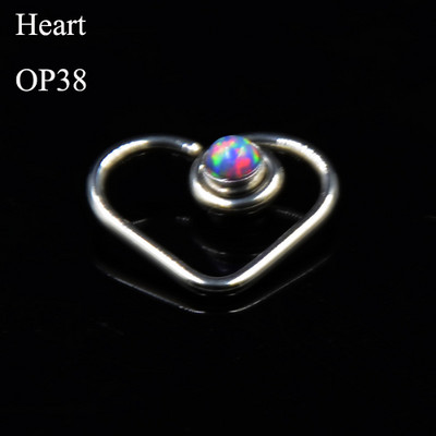 1 kom Opal CZ Gem Daith Okrugli savitljivi prsten u obliku srca Tragus hrskavica Naušnica Srce za uši Naušnica Nakit za tijelo za piercing 16G
