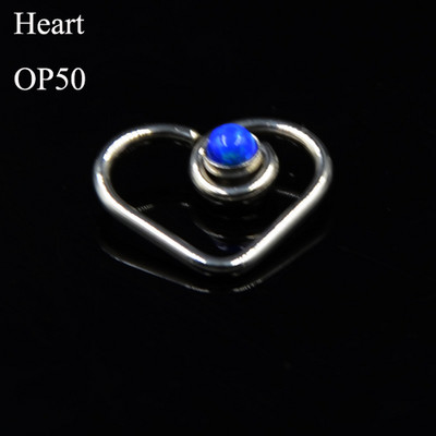 1 kom Opal CZ Gem Daith Okrugli savitljivi prsten u obliku srca Tragus hrskavica Naušnica Srce za uši Naušnica Nakit za tijelo za piercing 16G