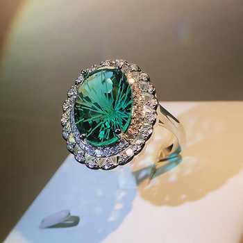 2022 НОВ моден Paraipa Emerald Fireworks Craft Регулируеми отварящи се двойки пръстени за жени Пълен диамант Подарък за годишнина Бижута