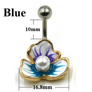 1 τμχ Χειρουργικό ατσάλι Fashion Flower CZ Fem Navel Bar Κοσμήματα με κοιλιά Piercing για γυναίκες Κοσμήματα σώματος ομφαλού 14g